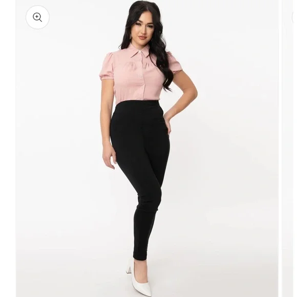 Black High Waisted Cigarette Pant 1950s - Picture 1 of 7